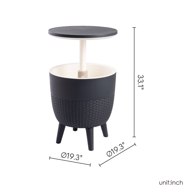 Lagoon Cancun Resin Outdoor 2In1 Side Table and Cooler Wayfair